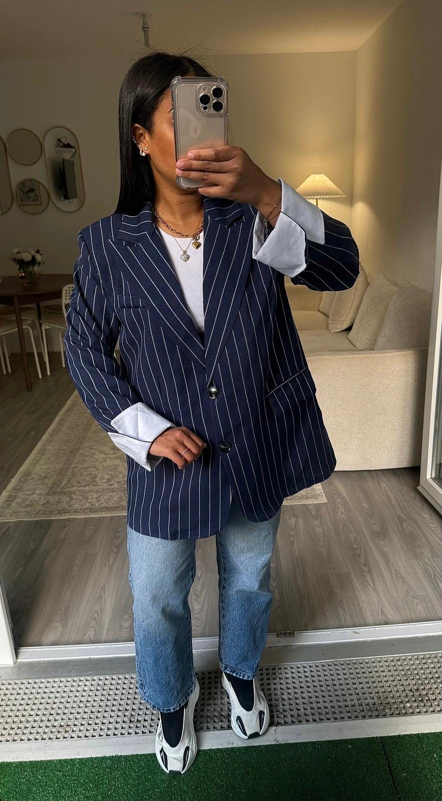Blazer Over rayé Marine