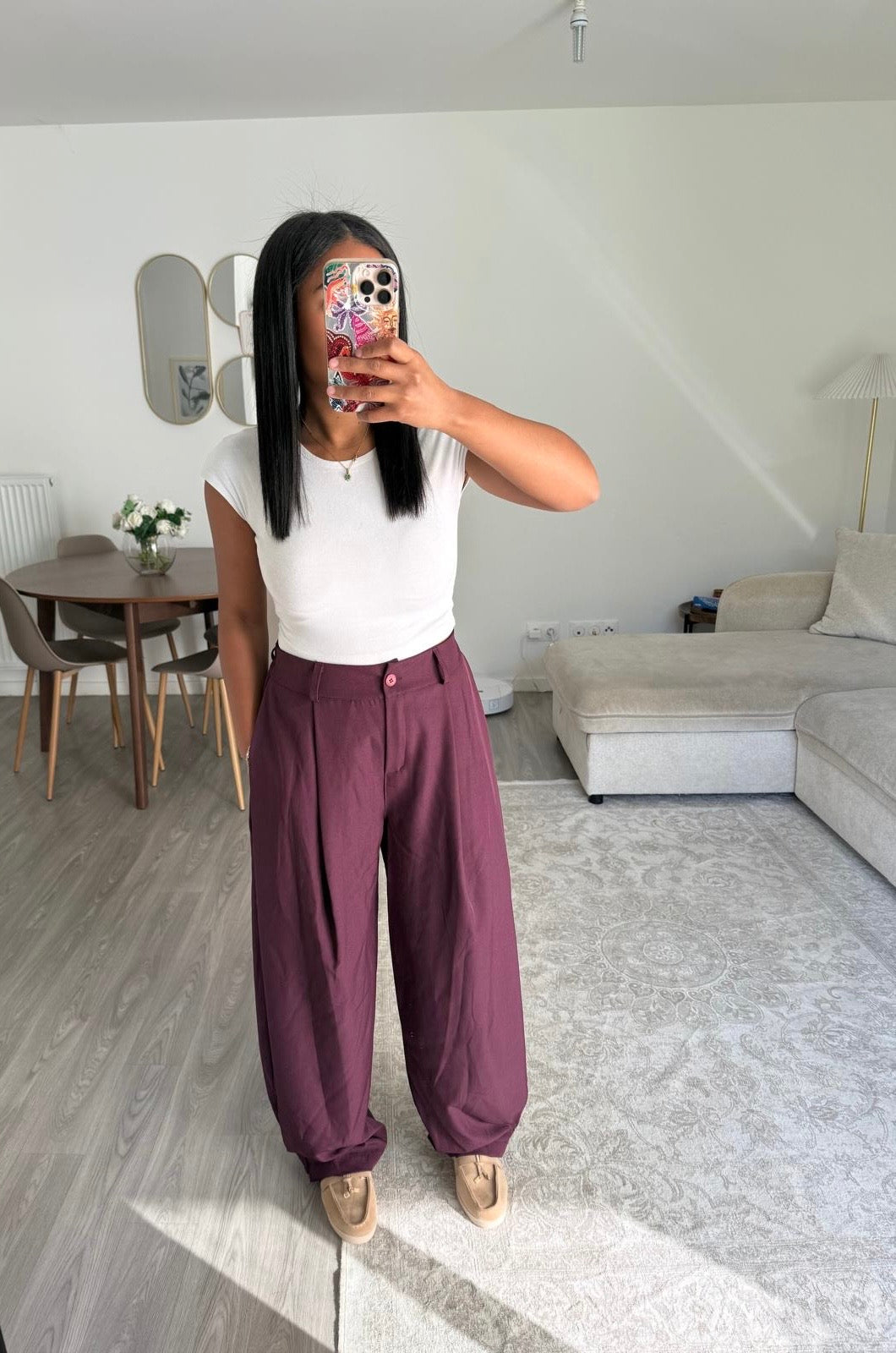 Pantalon Jasmine bordeaux