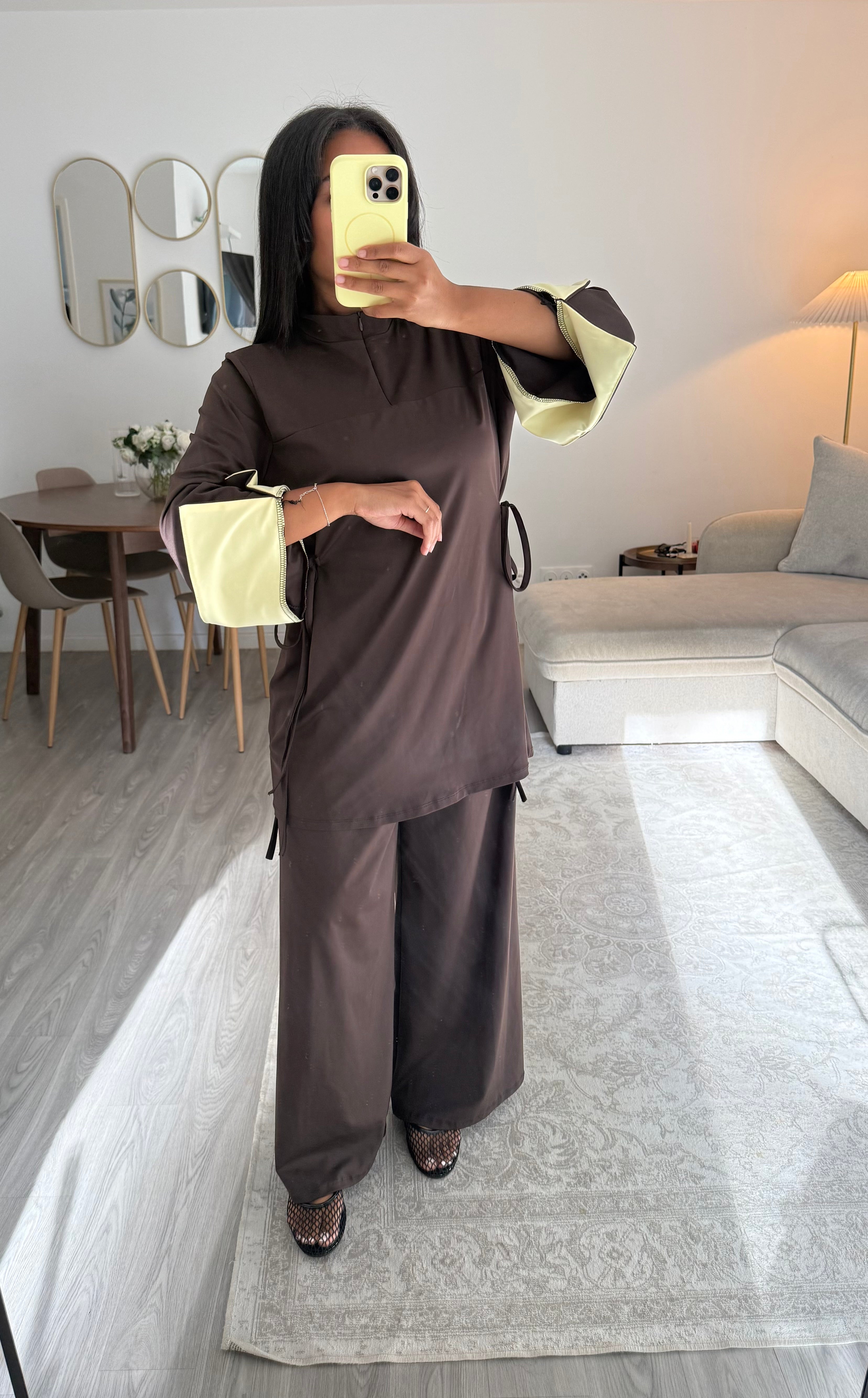 Burkini Nessya choco et jaune