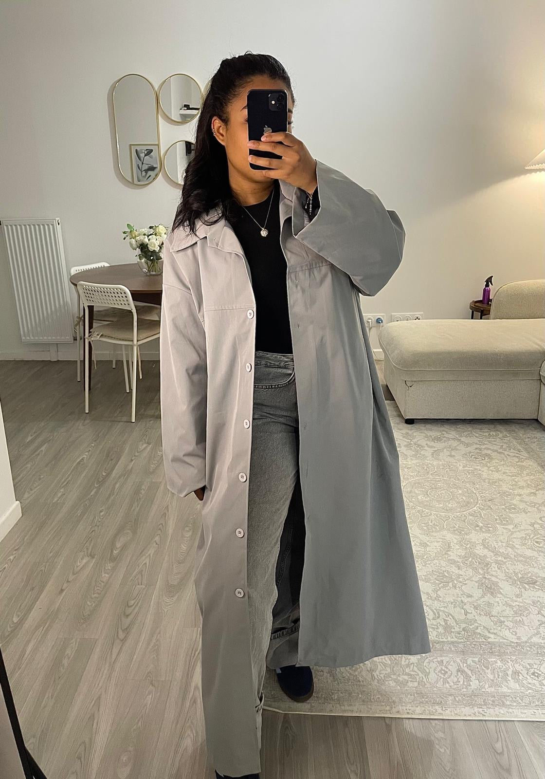 Trench long gris