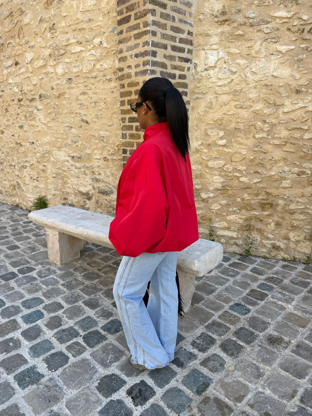 Bomber croisé rouge
