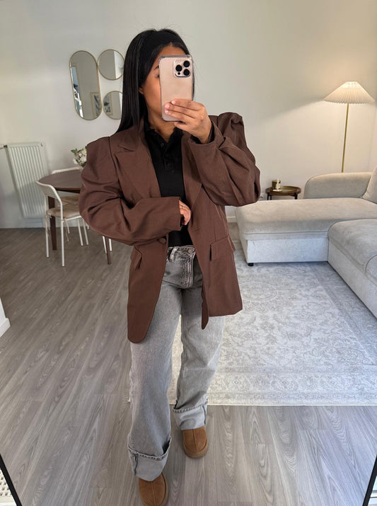 Blazer épaulette marron