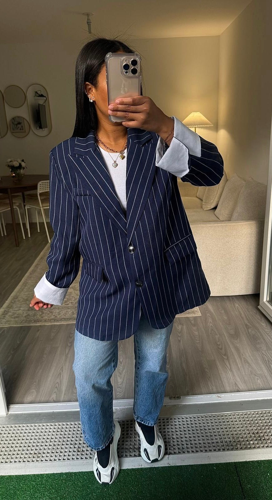 Blazer Over rayé Marine
