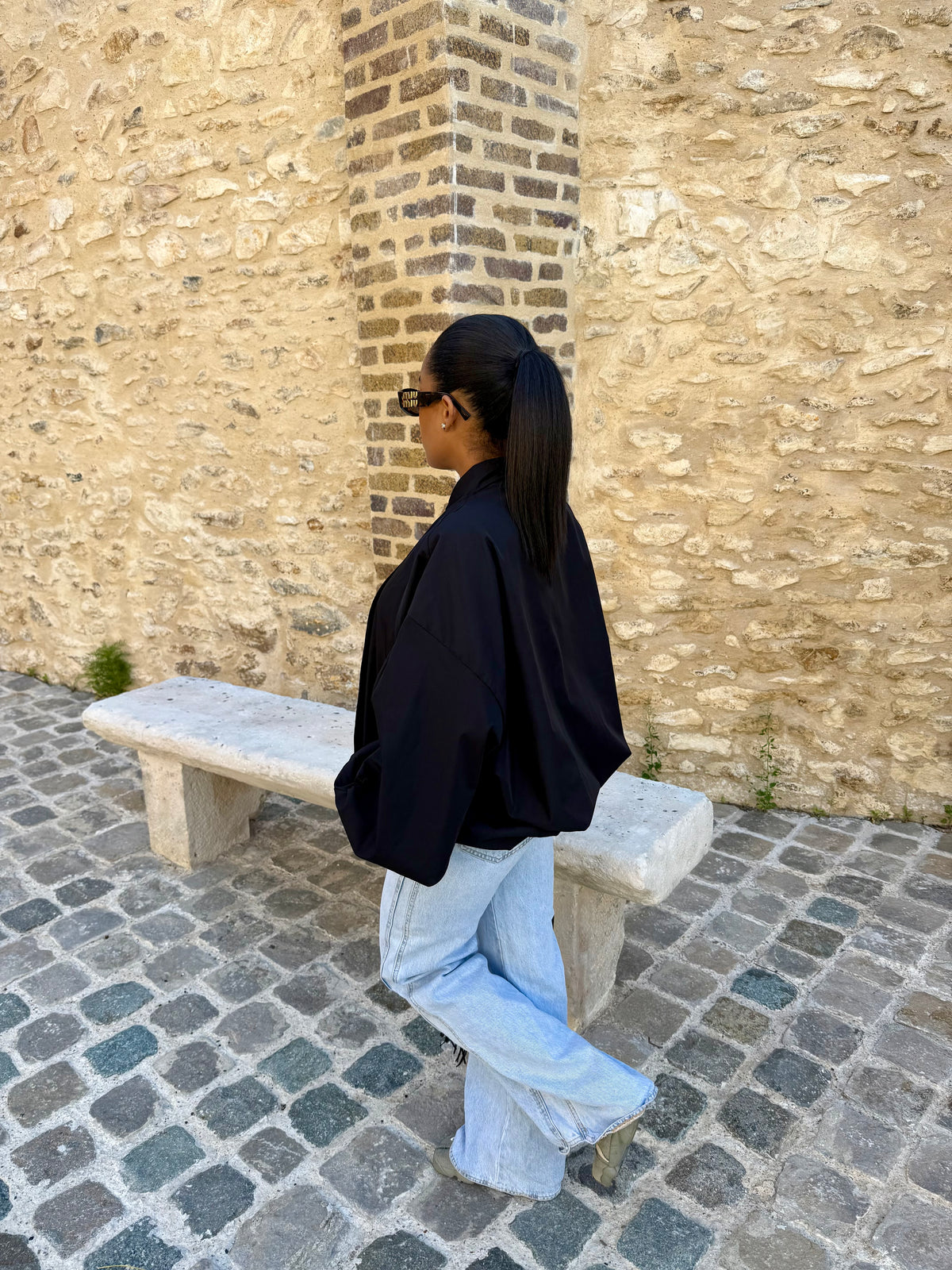 Bomber croisé noir