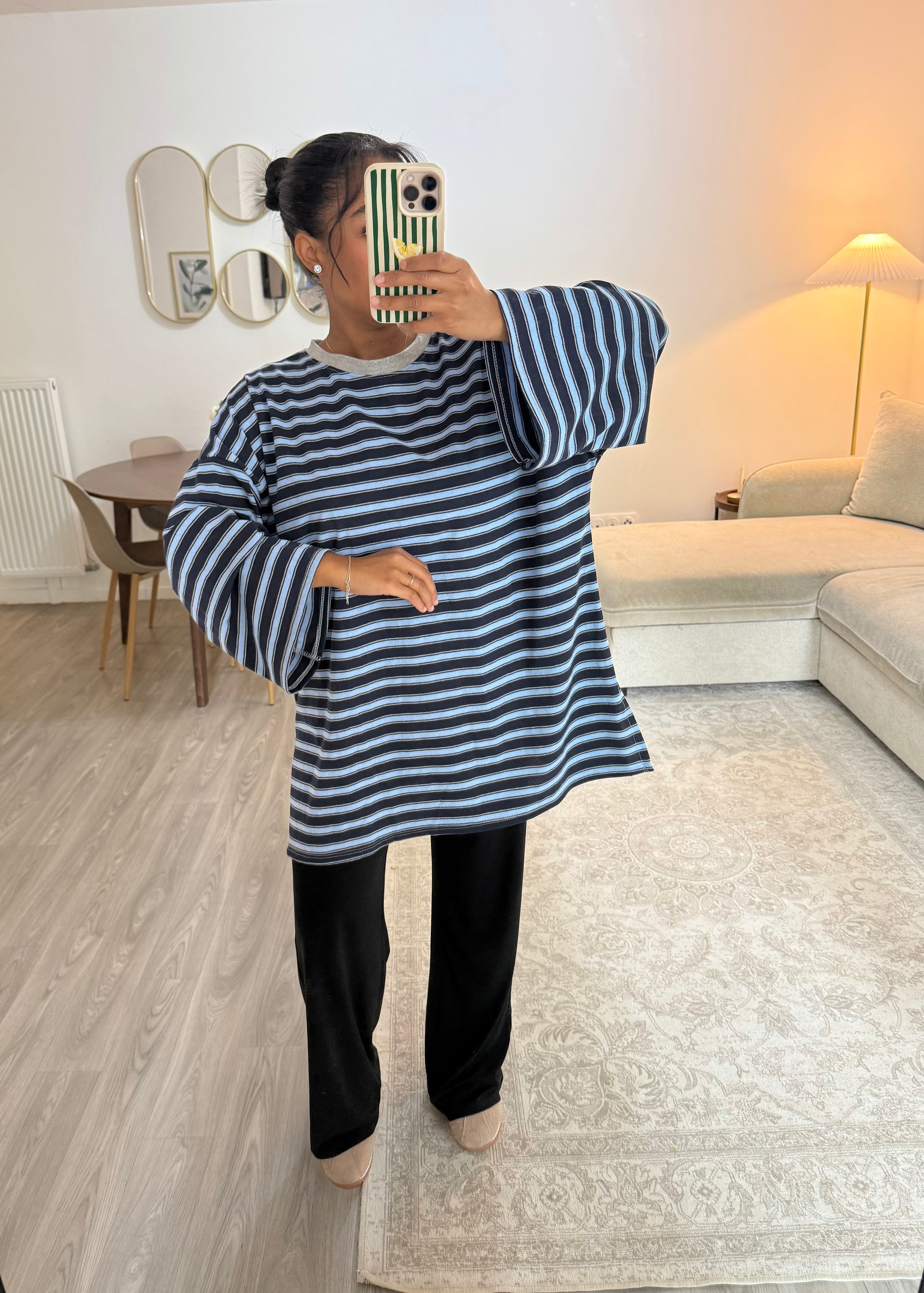 Marinière bleu / gris