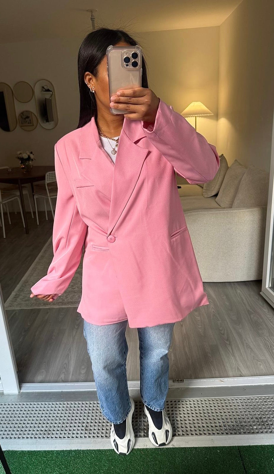 Blazer porte-feuilles rose