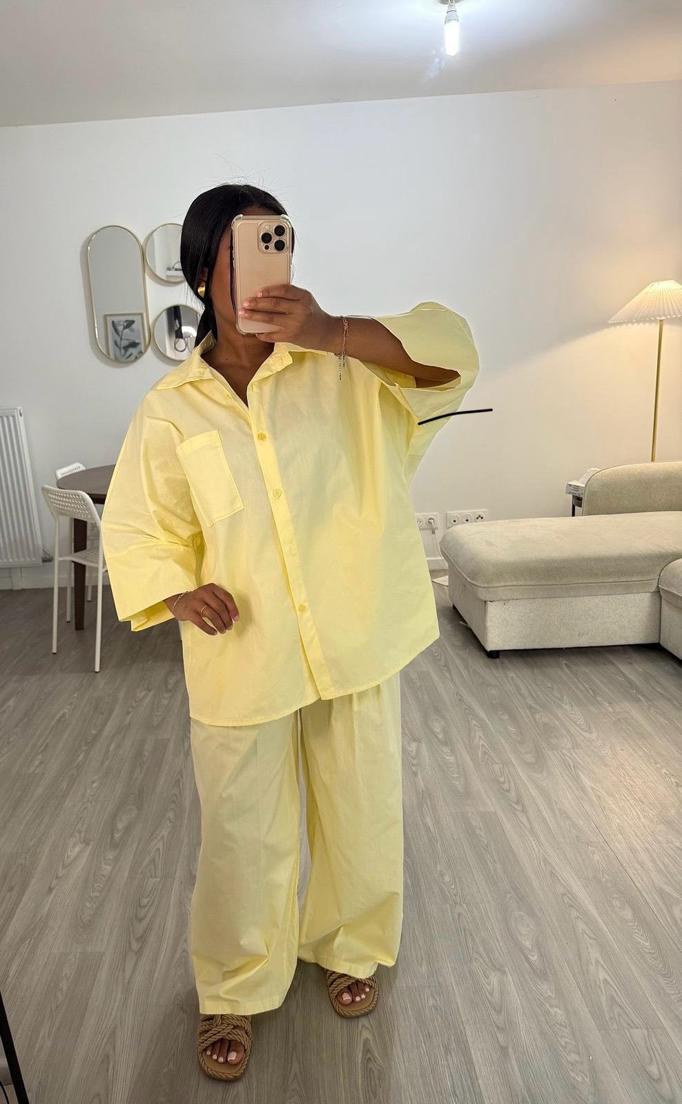 Ensemble Palazo jaune beurre