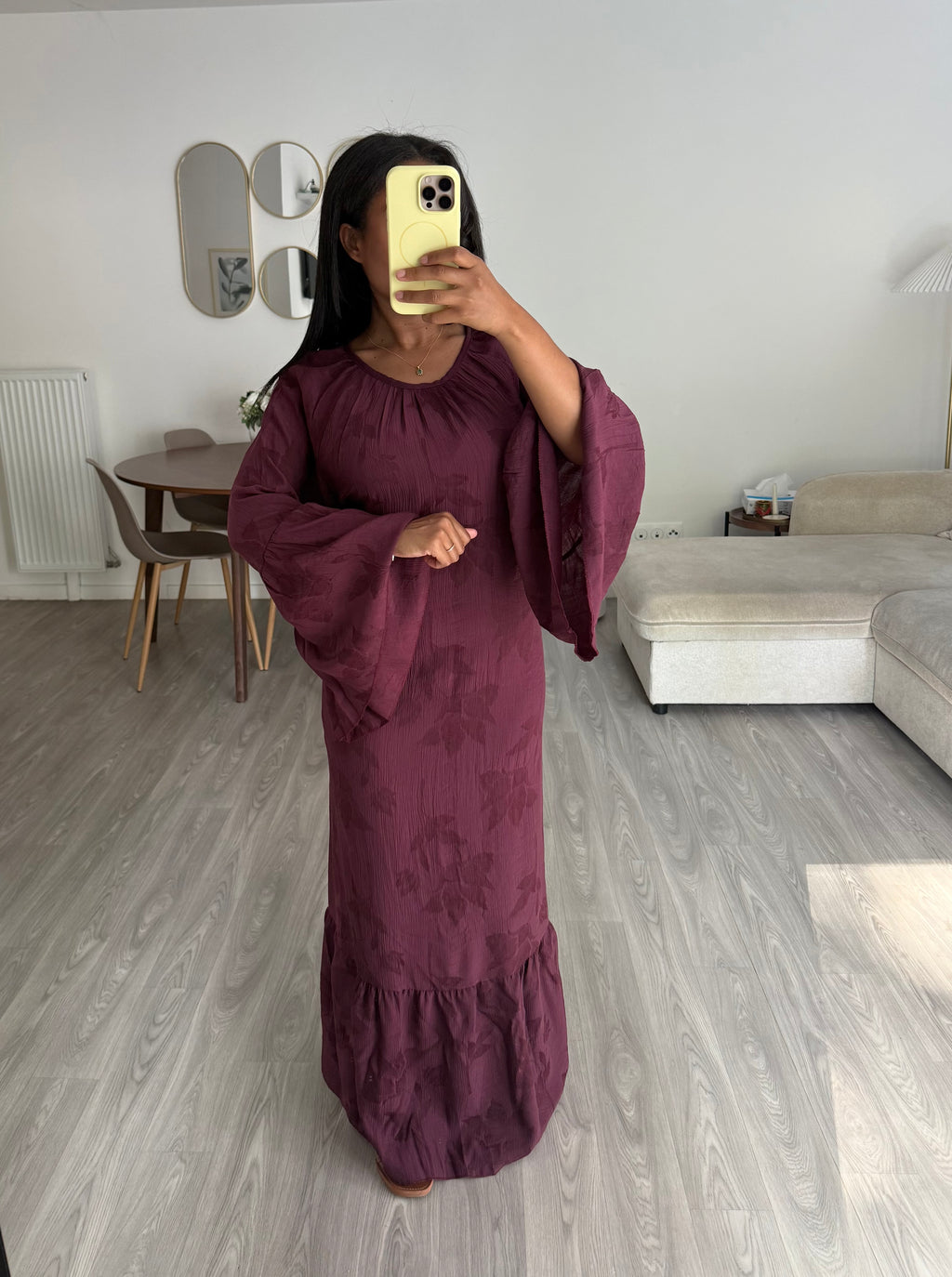 Robe flora bordeaux