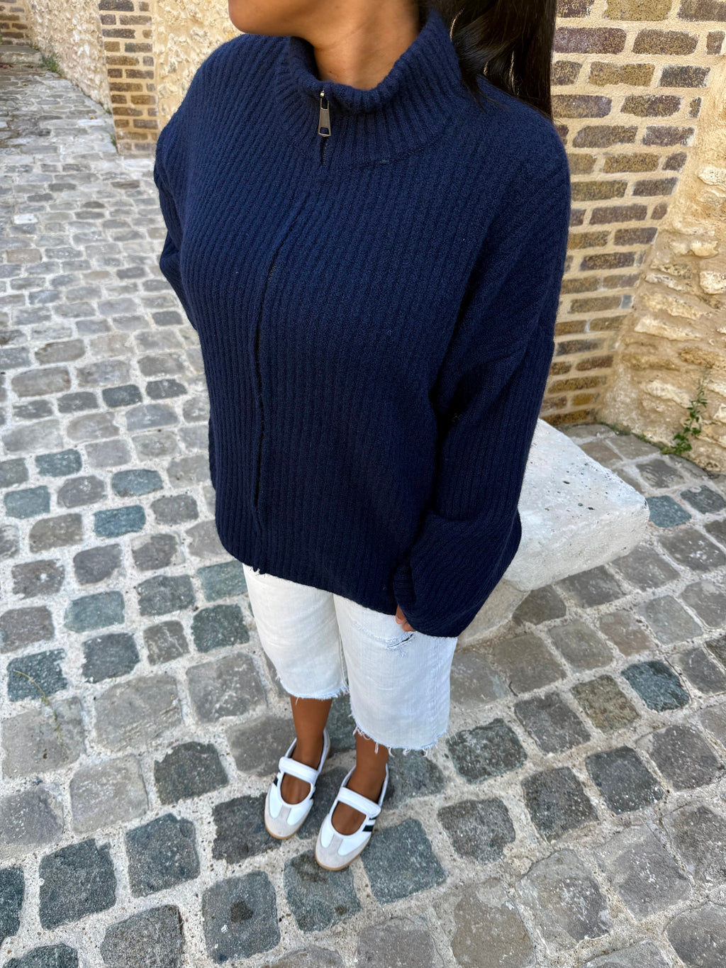 Gilet zippé marine