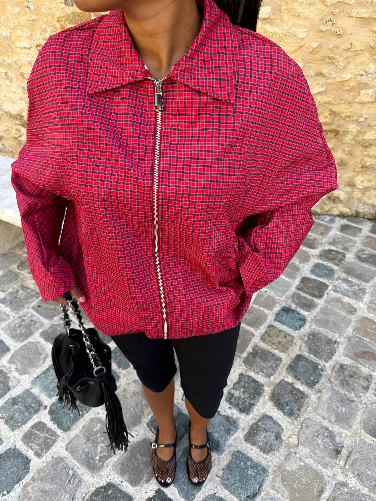 Veste carreaux rouge