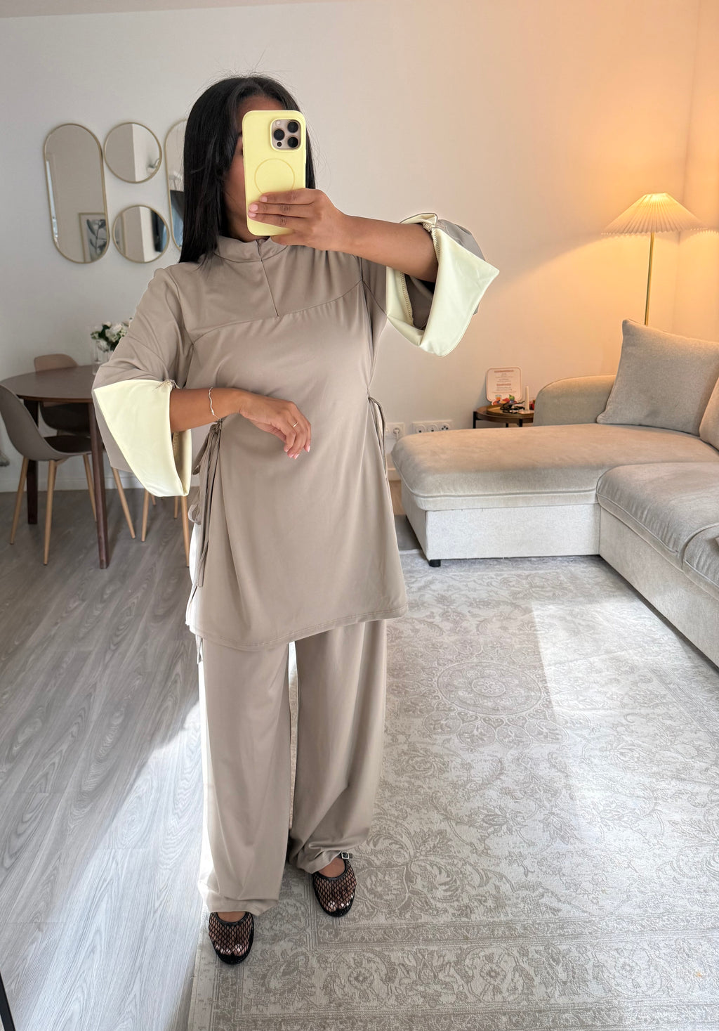 Burkini Nessya taupe et jaune
