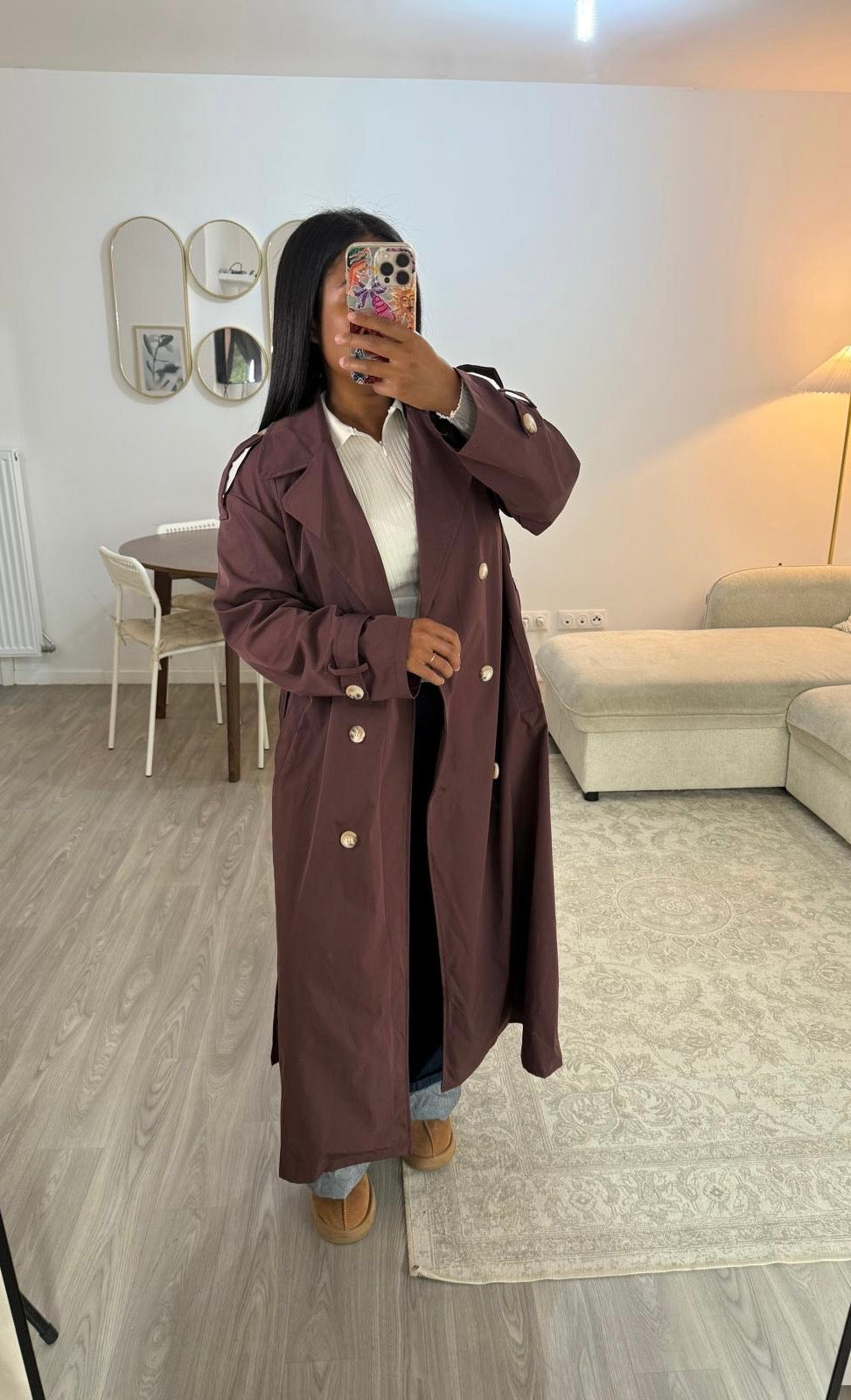 Trench long cerise