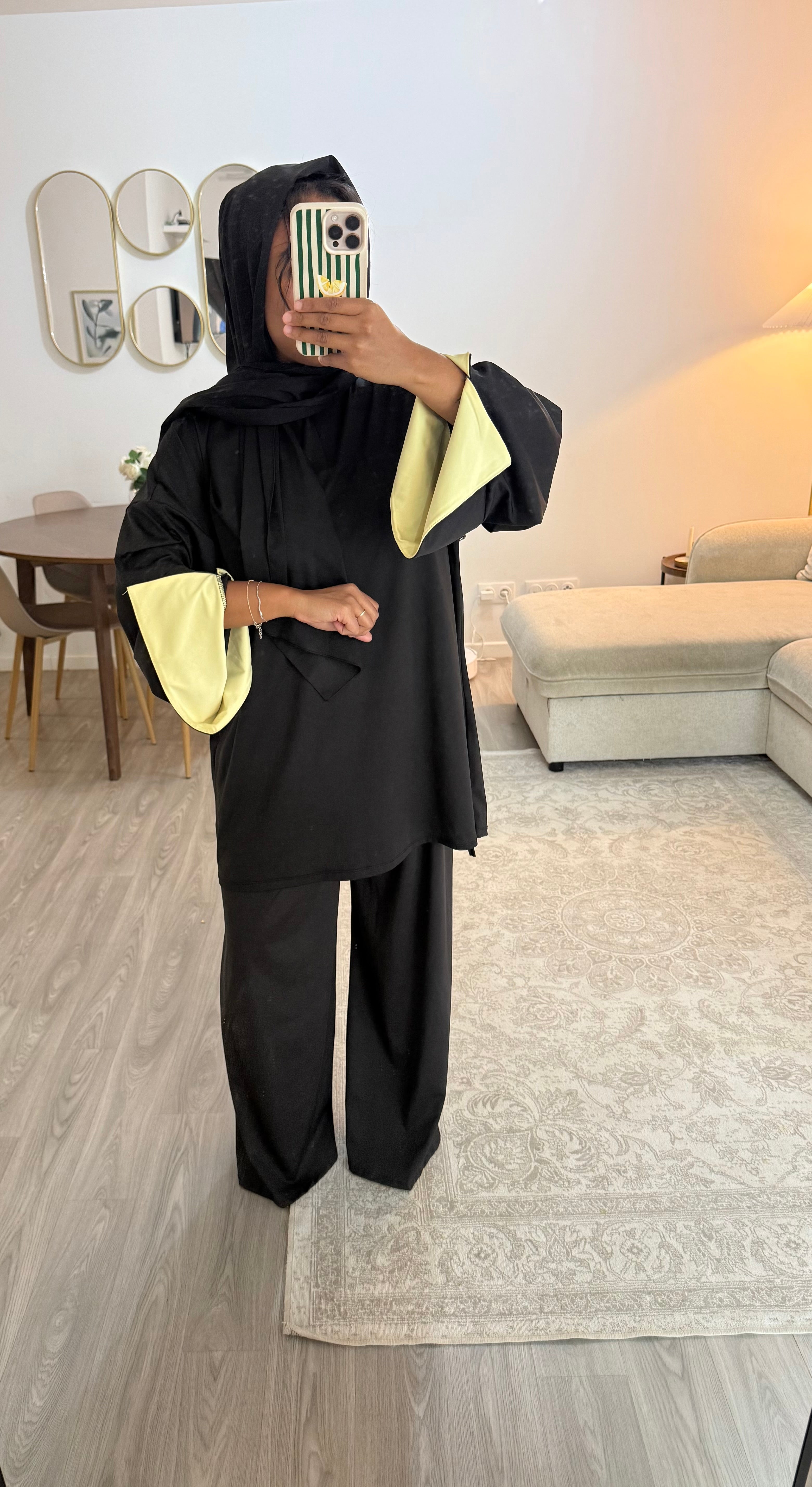Burkini manches noir & jaune