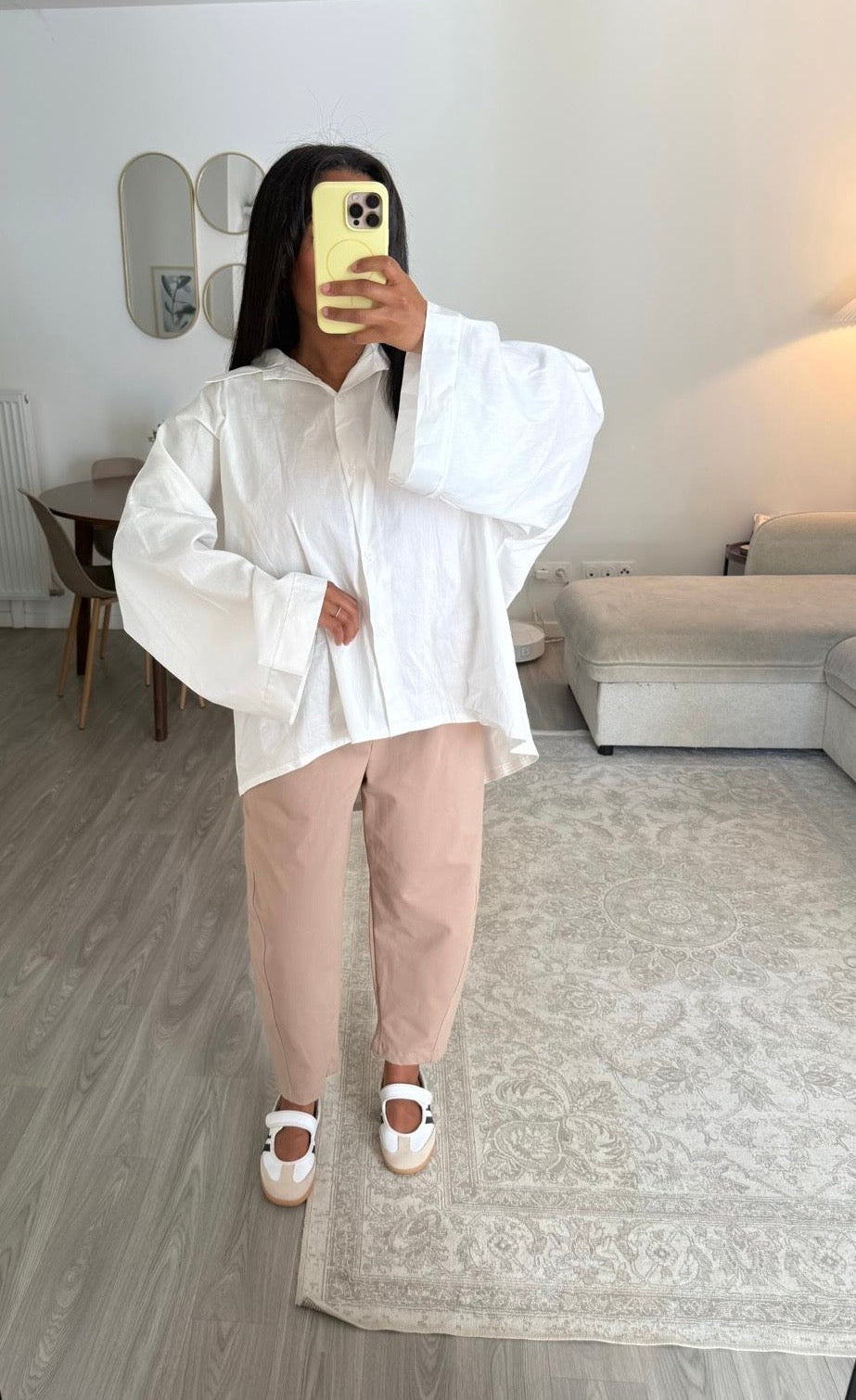 Pantalon barrel taupe