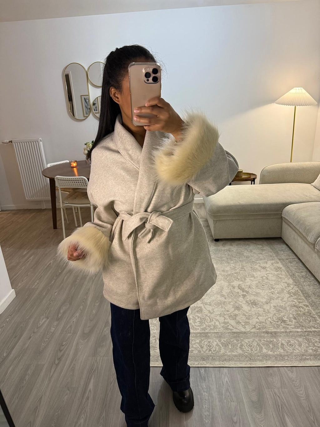 Manteau beige Chiné