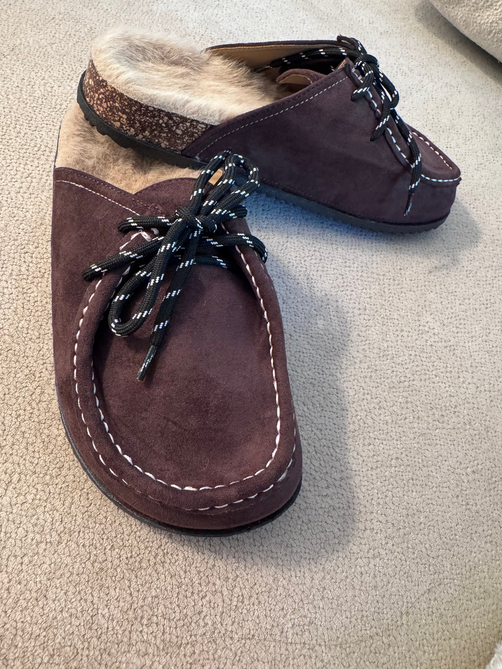 Mules lacets choco