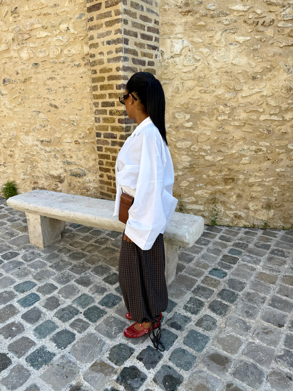 Pantalon carreaux choco