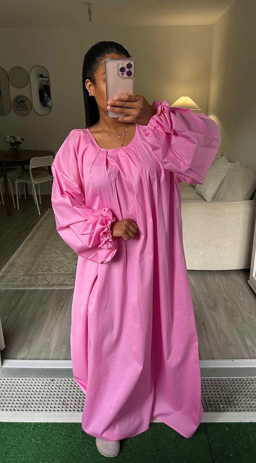 Robe popeline rose