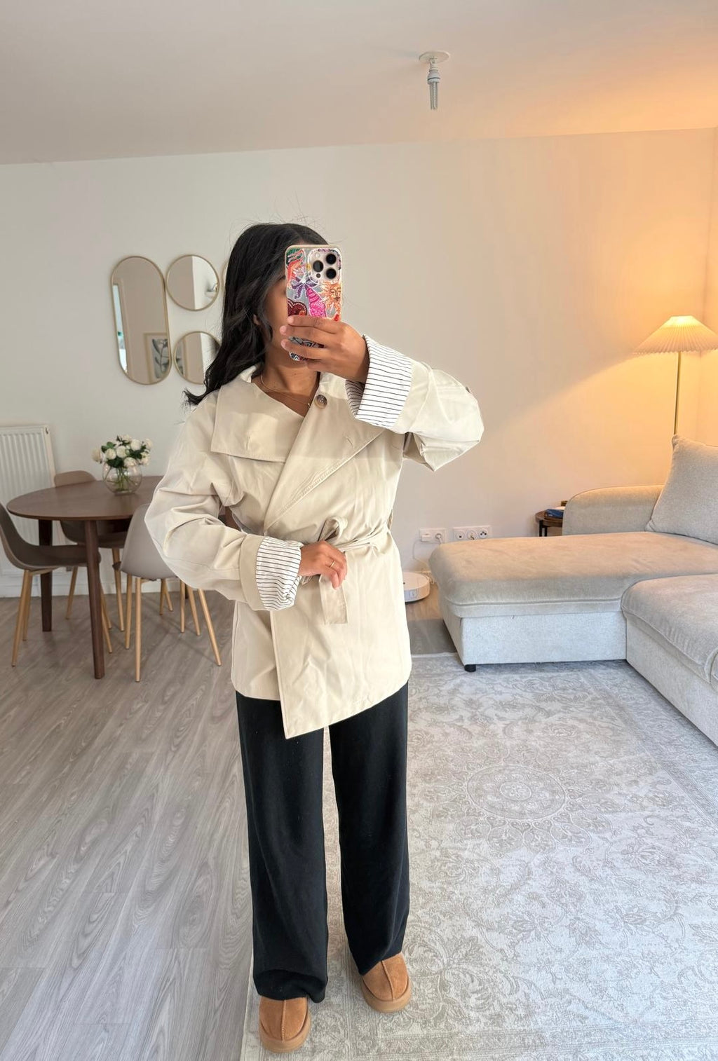 Trench manches beige