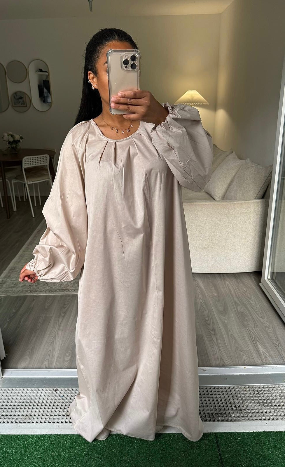 Robe popeline beige