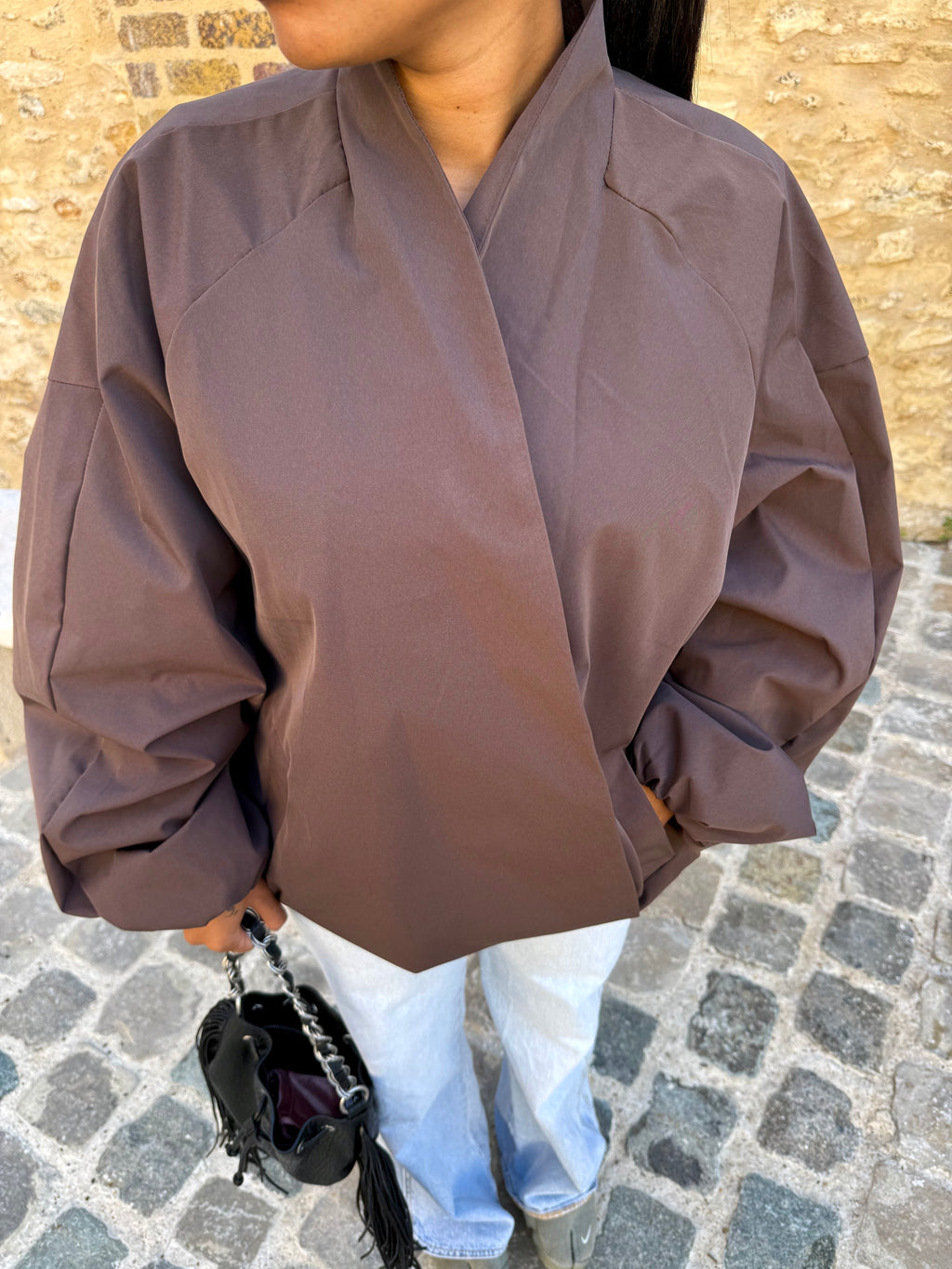 Bomber croisé prune