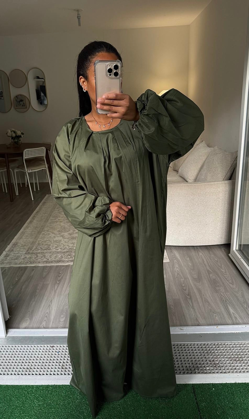 Robe popeline kaki