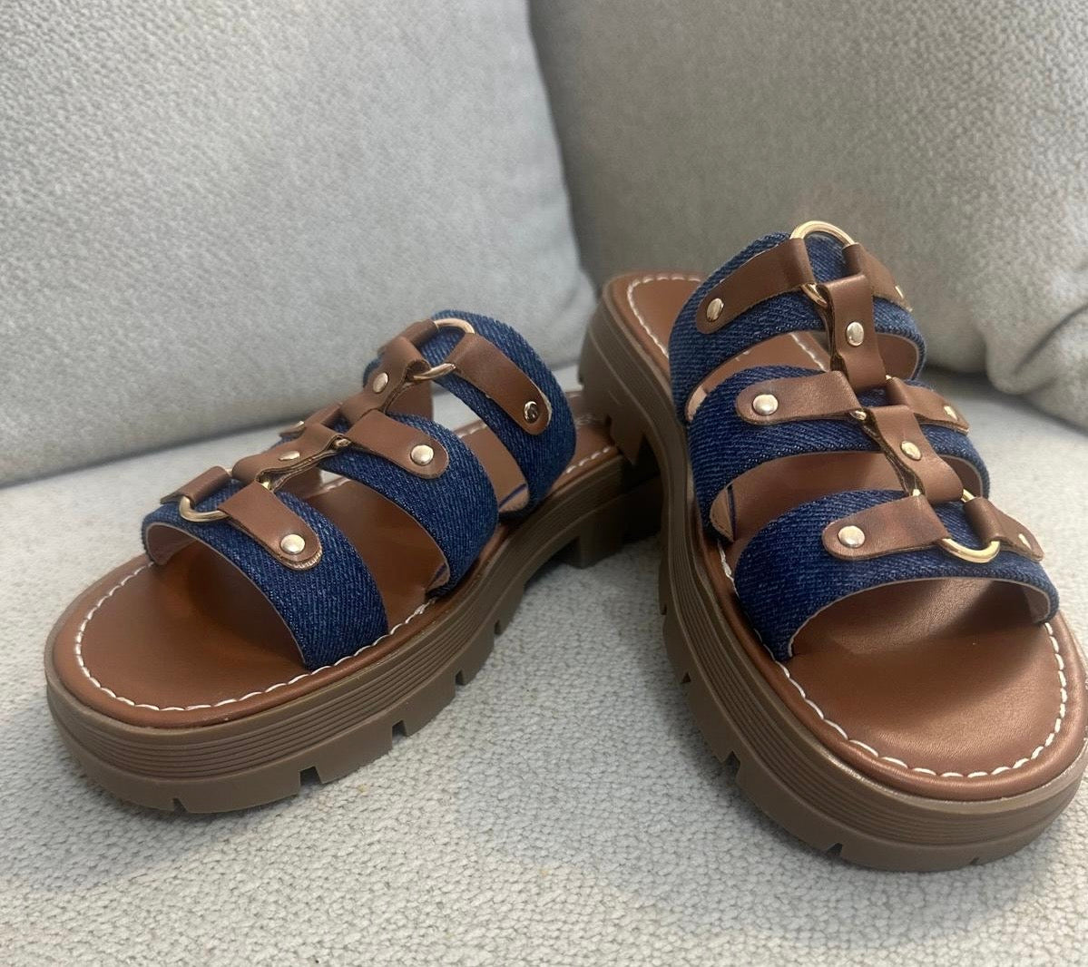 Claquette Camel & jeans