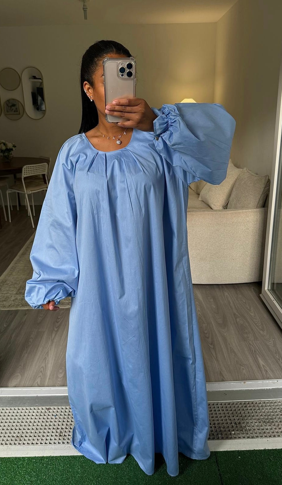 Robe popeline bleue