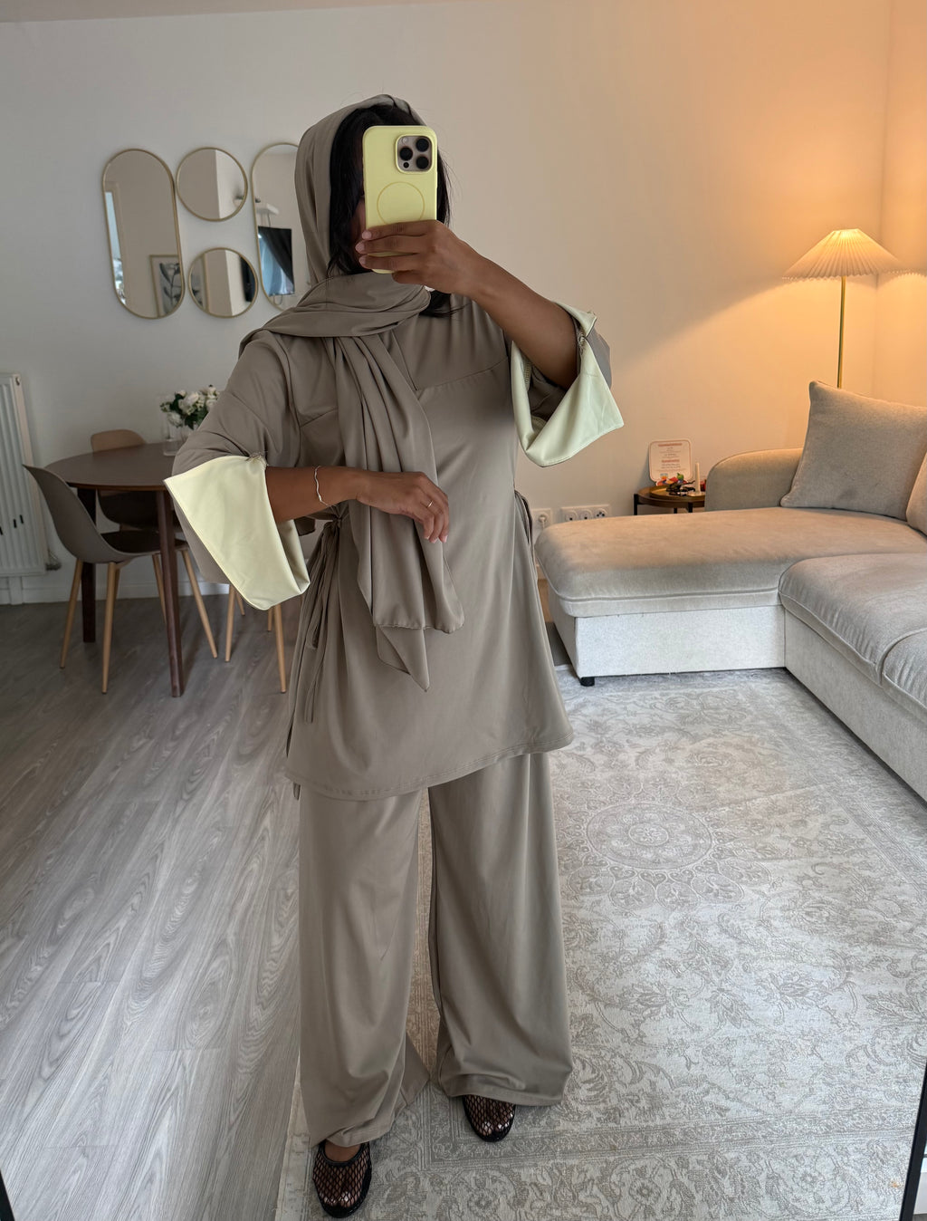 Burkini Nessya taupe et jaune