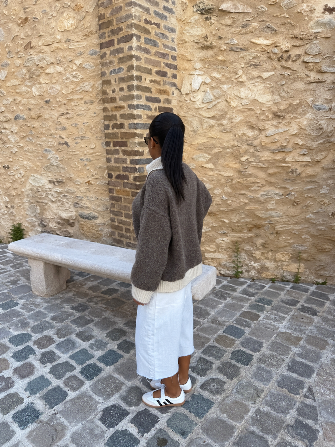 Gilet Marron et crème