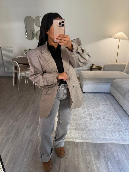 Blazer épaulette taupe