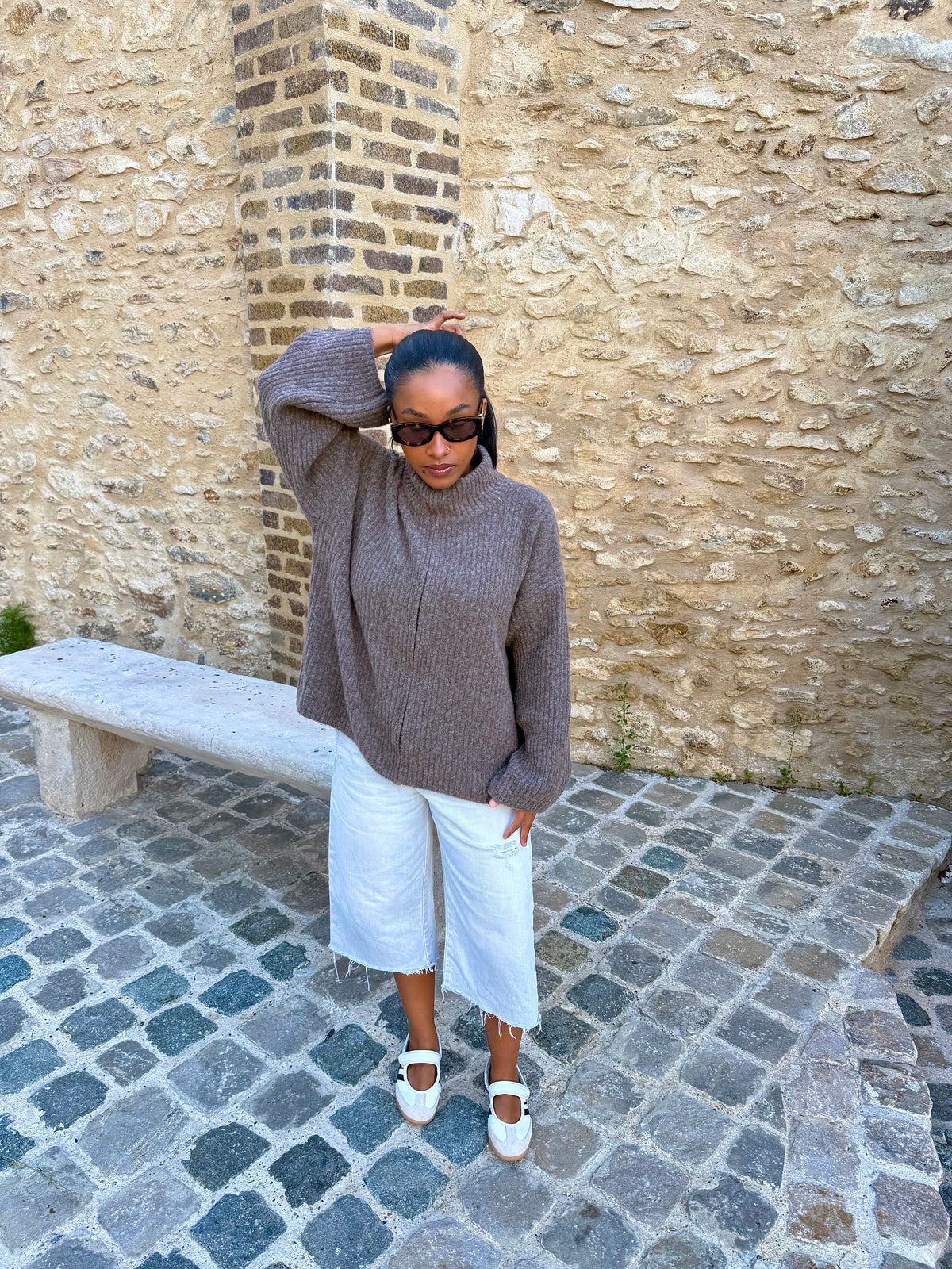 Gilet zippé taupe