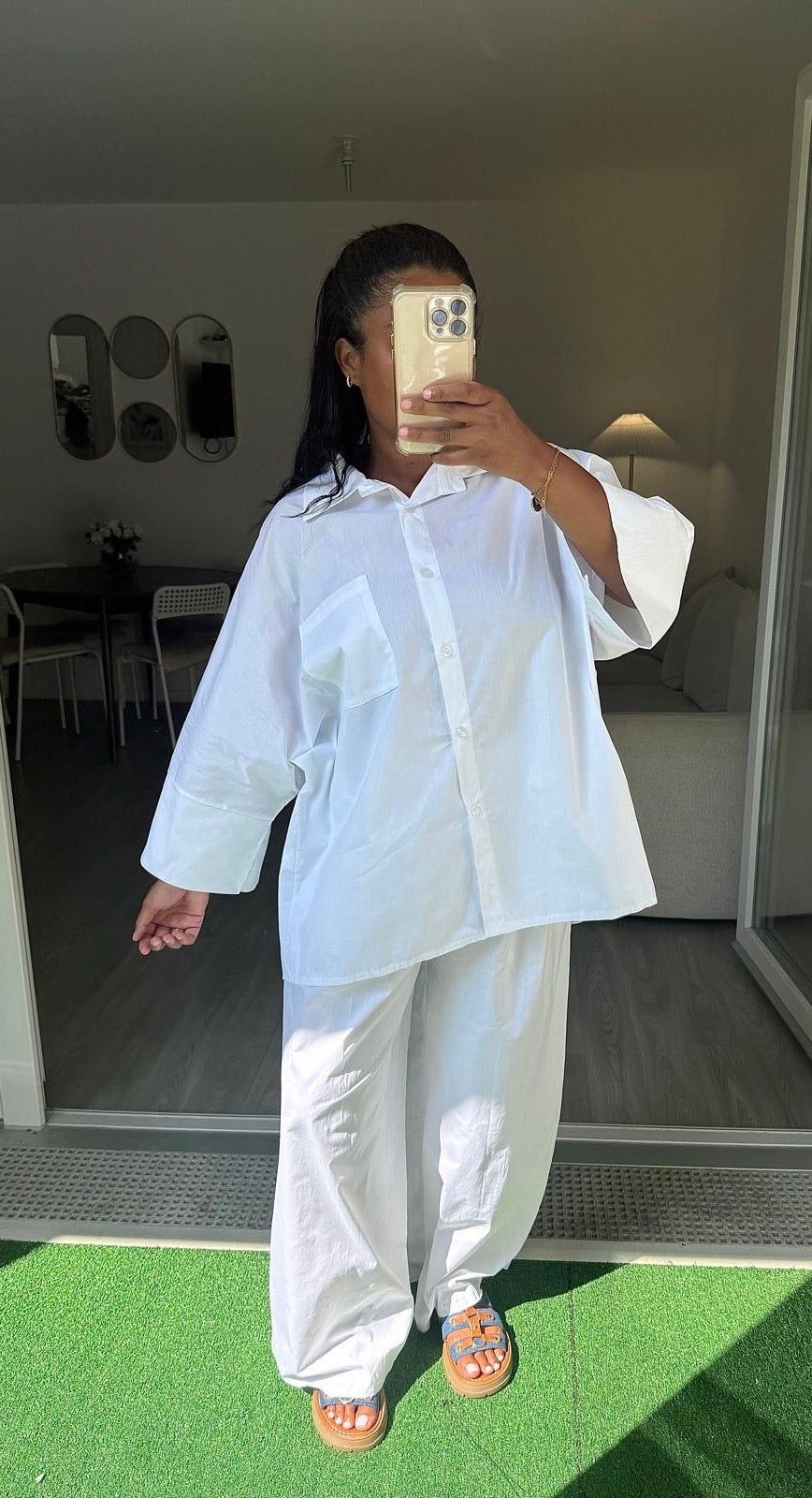 Ensemble chemise et palazo blanc