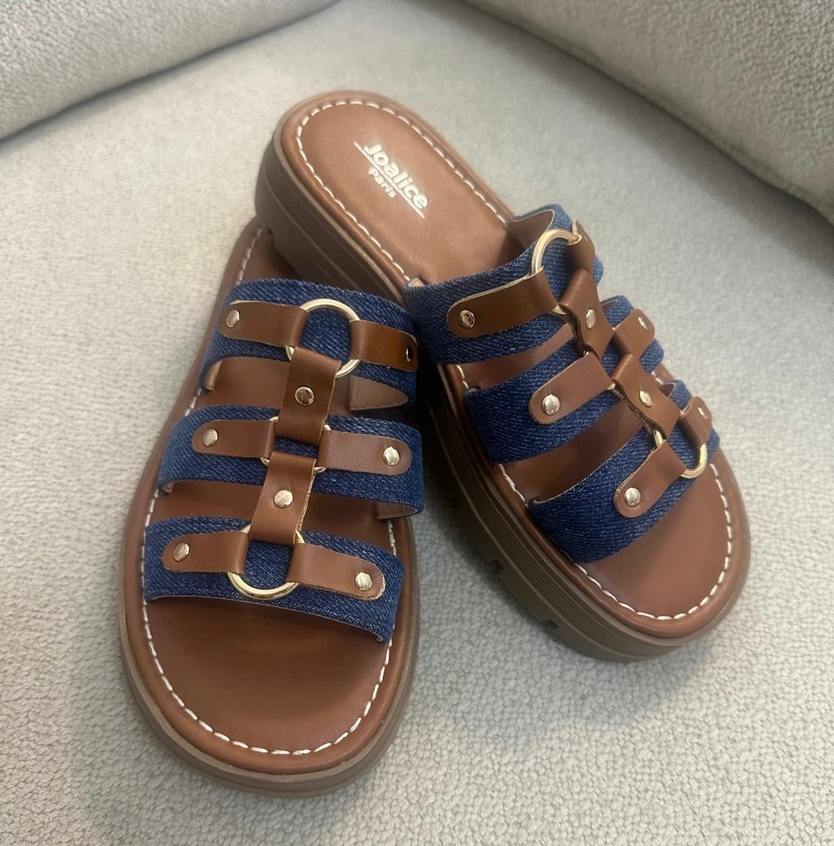 Claquette Camel & jeans