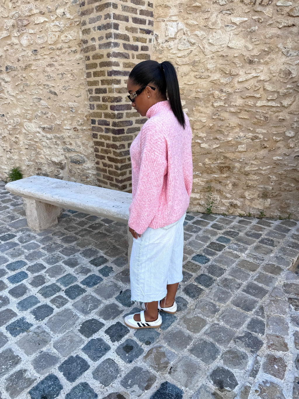 Gilet zippé rose