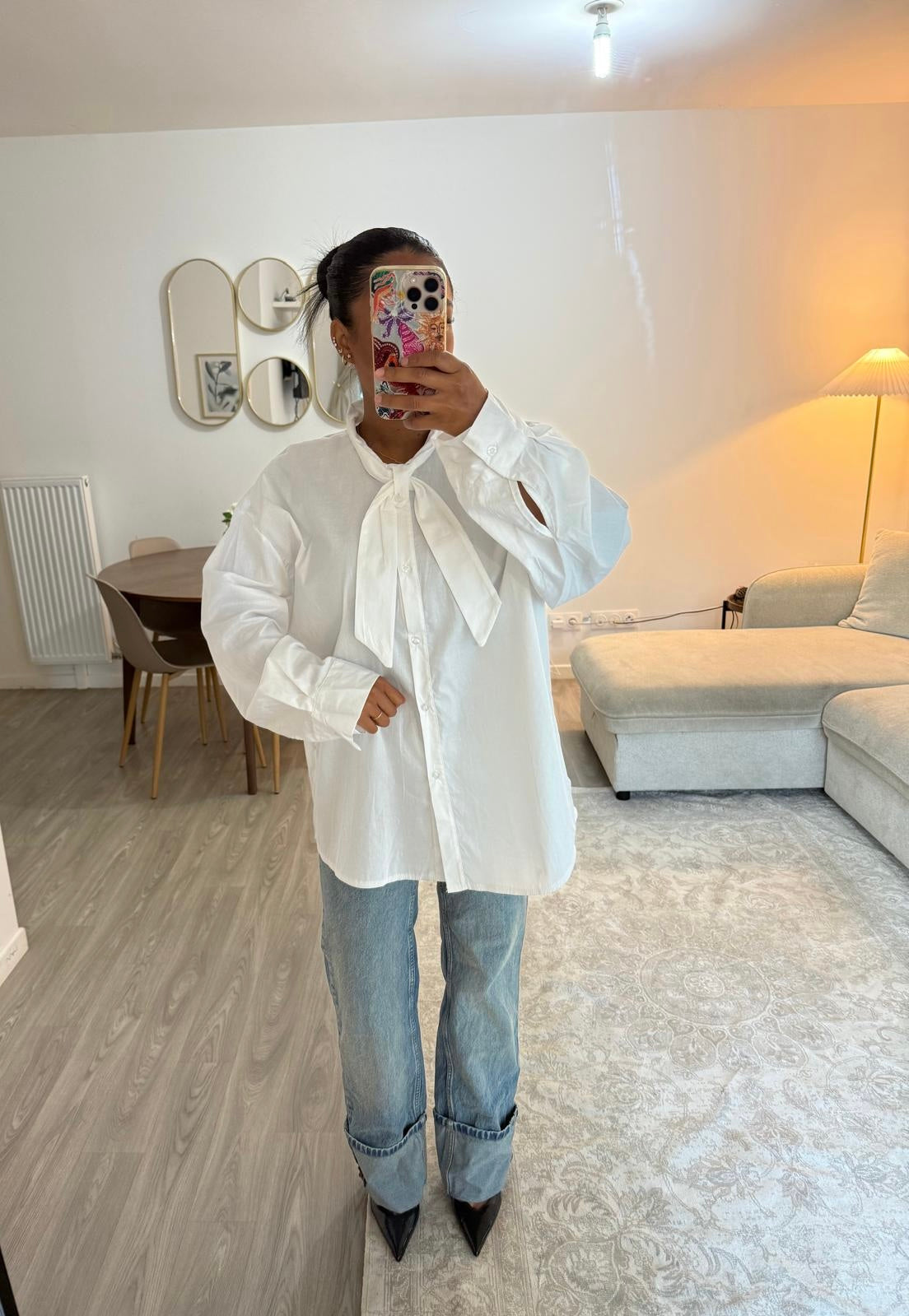 Chemise cravate blanche