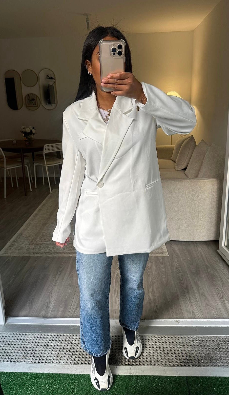 Blazer porte-feuilles blanc