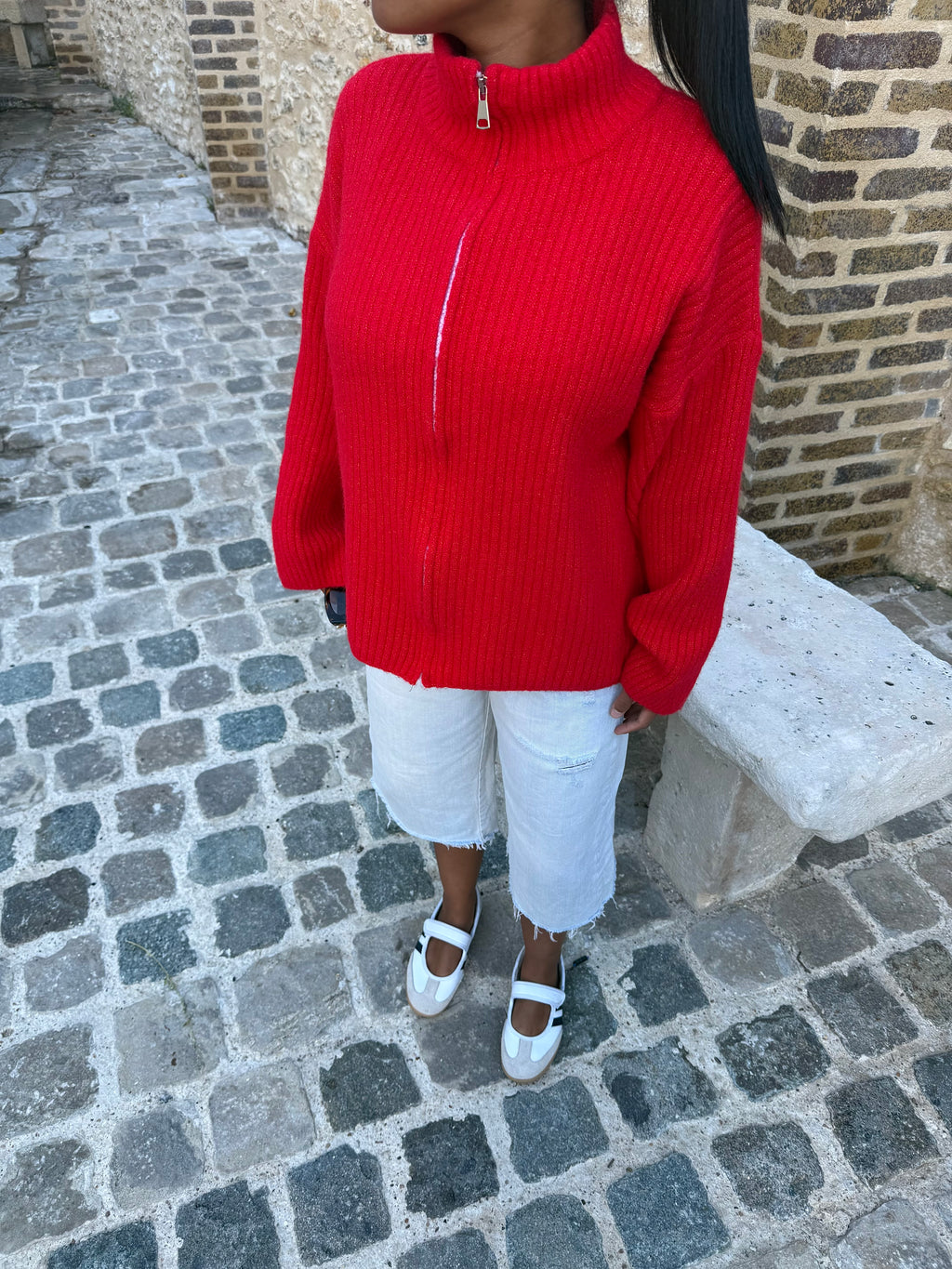 Gilet zippé rouge