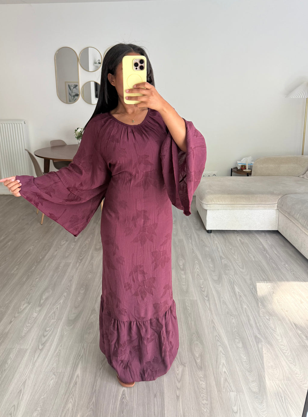 Robe flora bordeaux