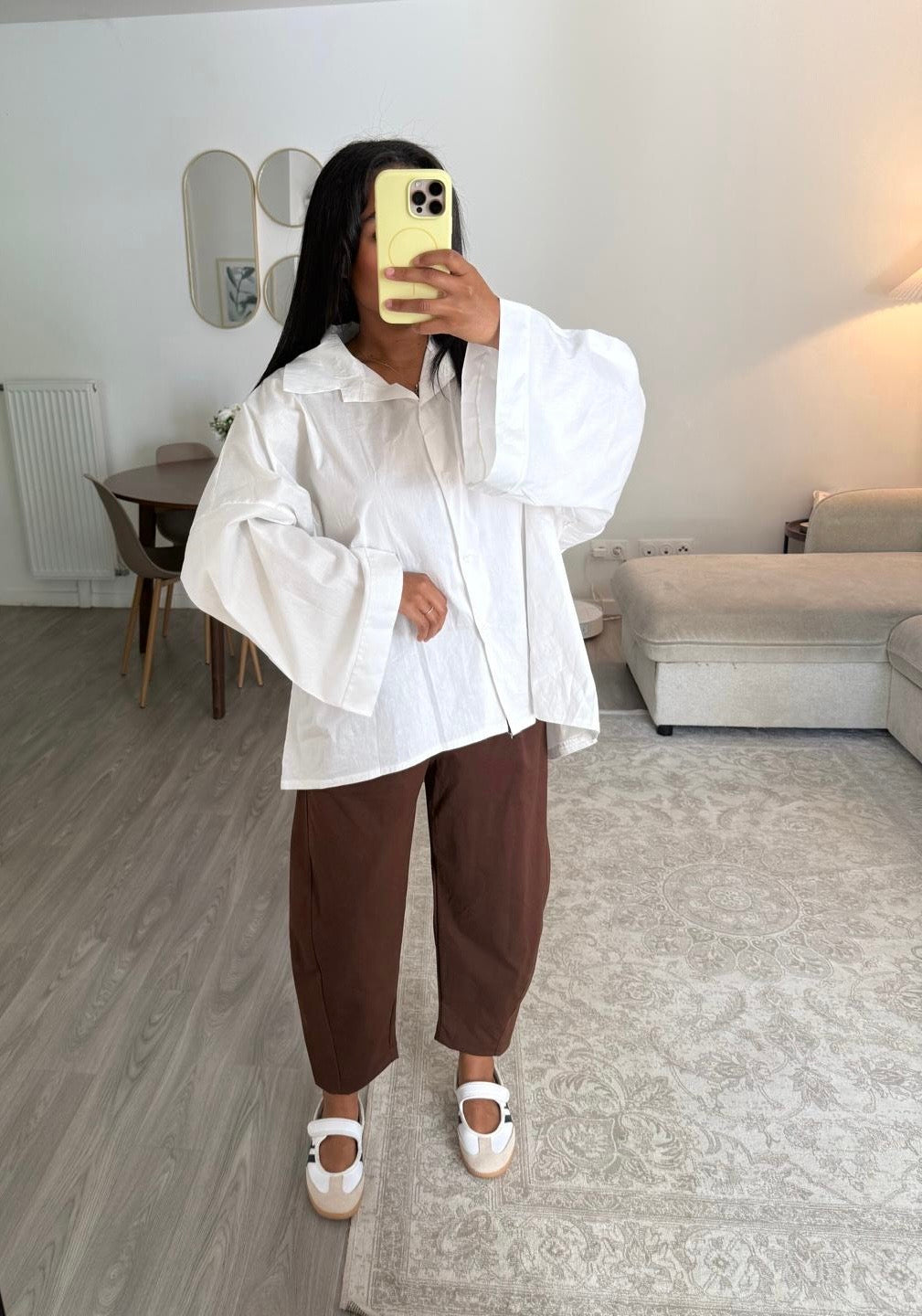 Pantalon barrel choco