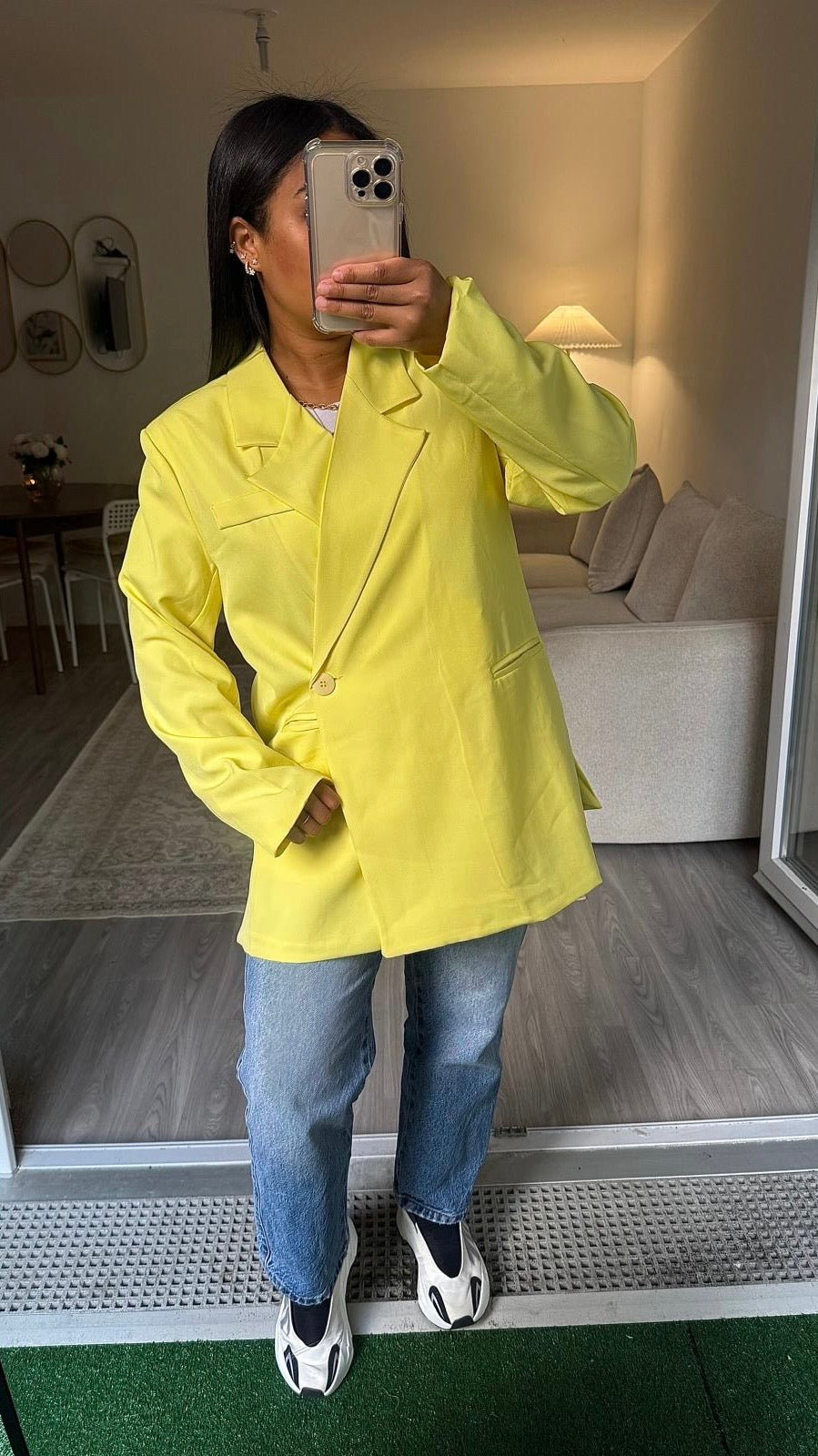 Blazer porte-feuilles jaune