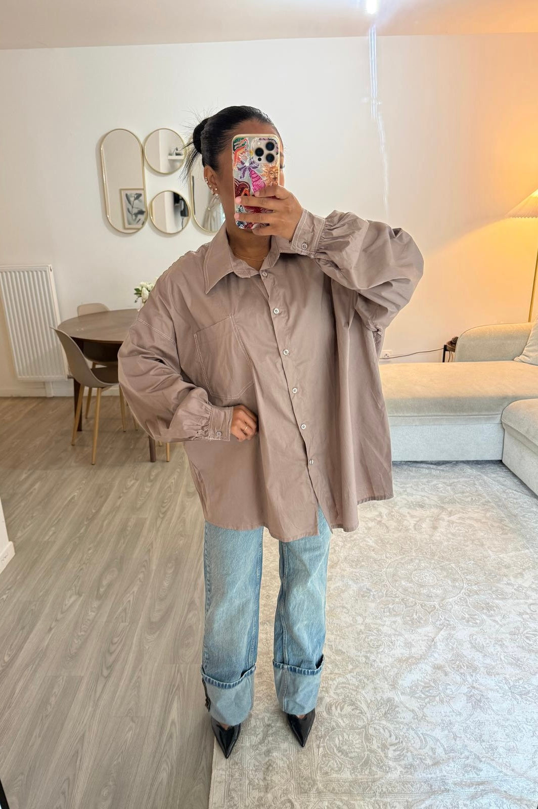 Chemise couture taupe