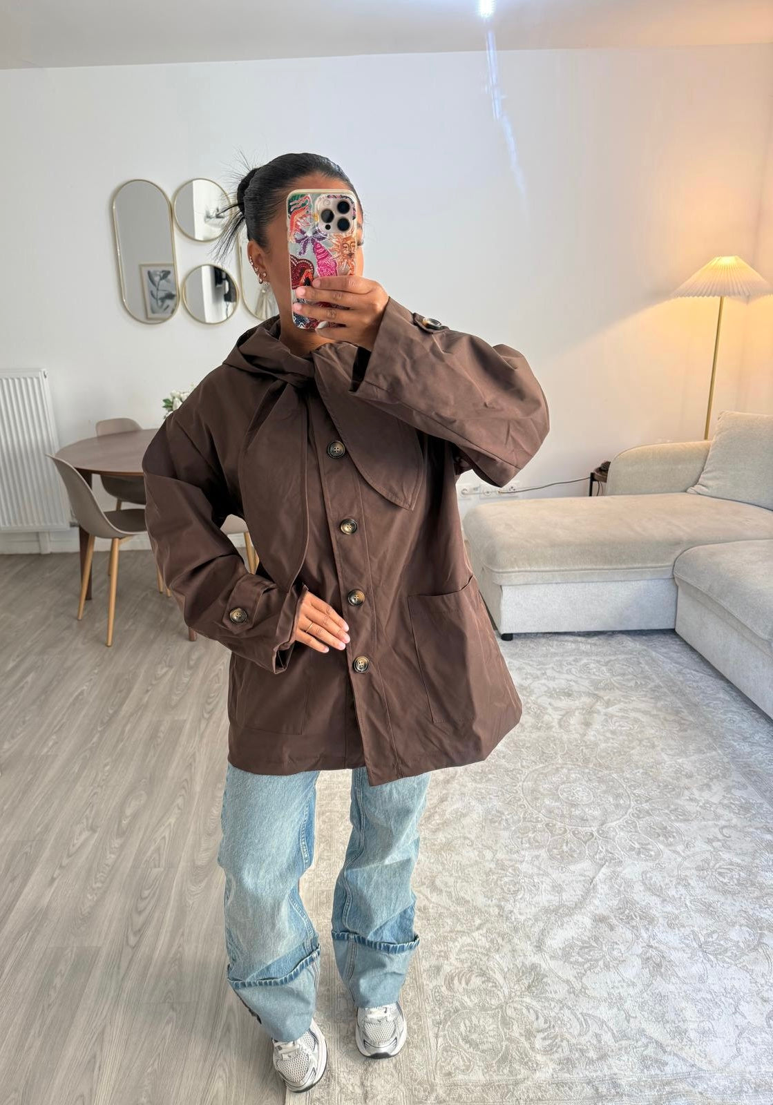 Trench capuche choco