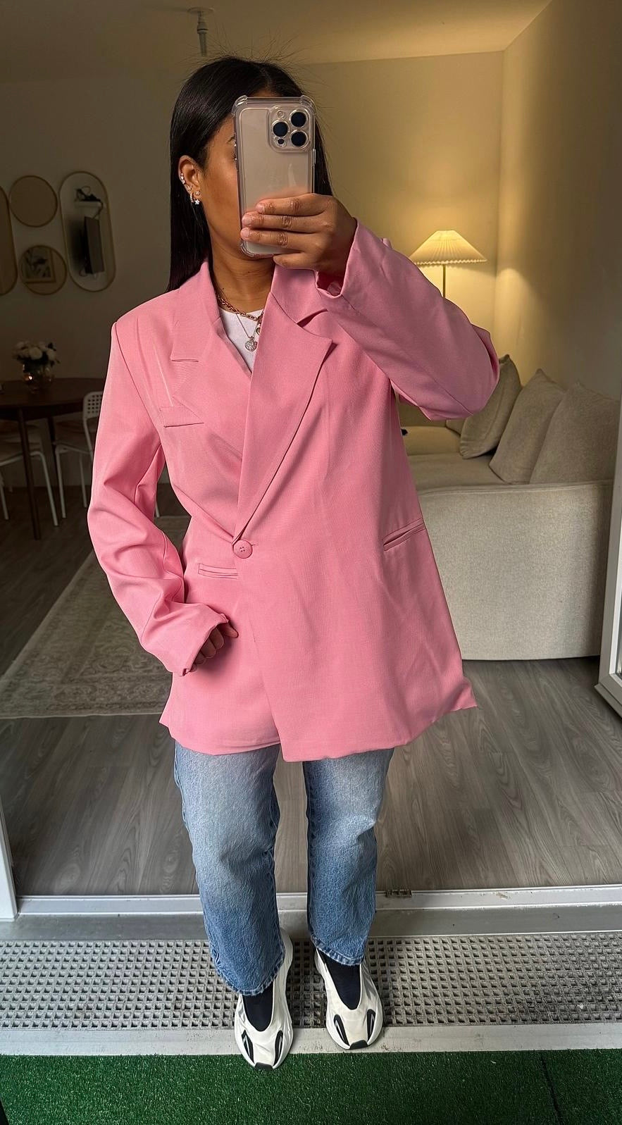 Blazer porte-feuilles rose