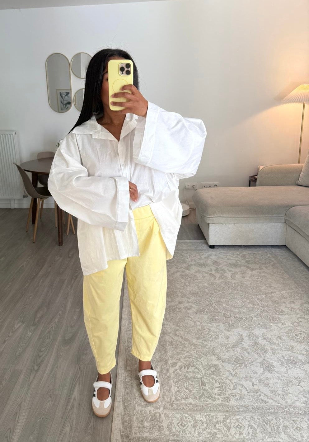 Pantalon barrel jaune