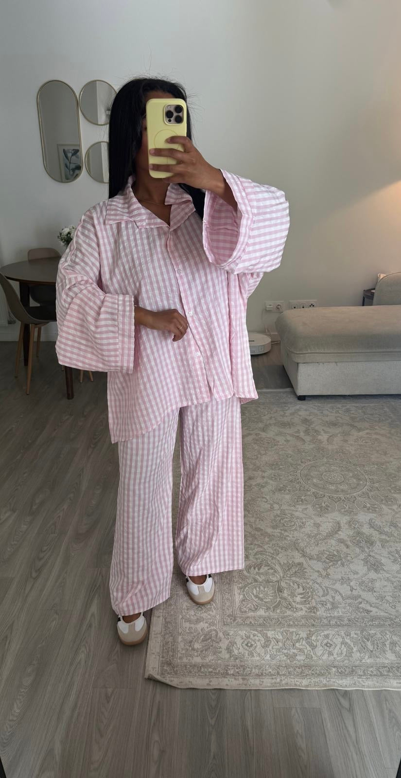 Ensemble carreaux rose