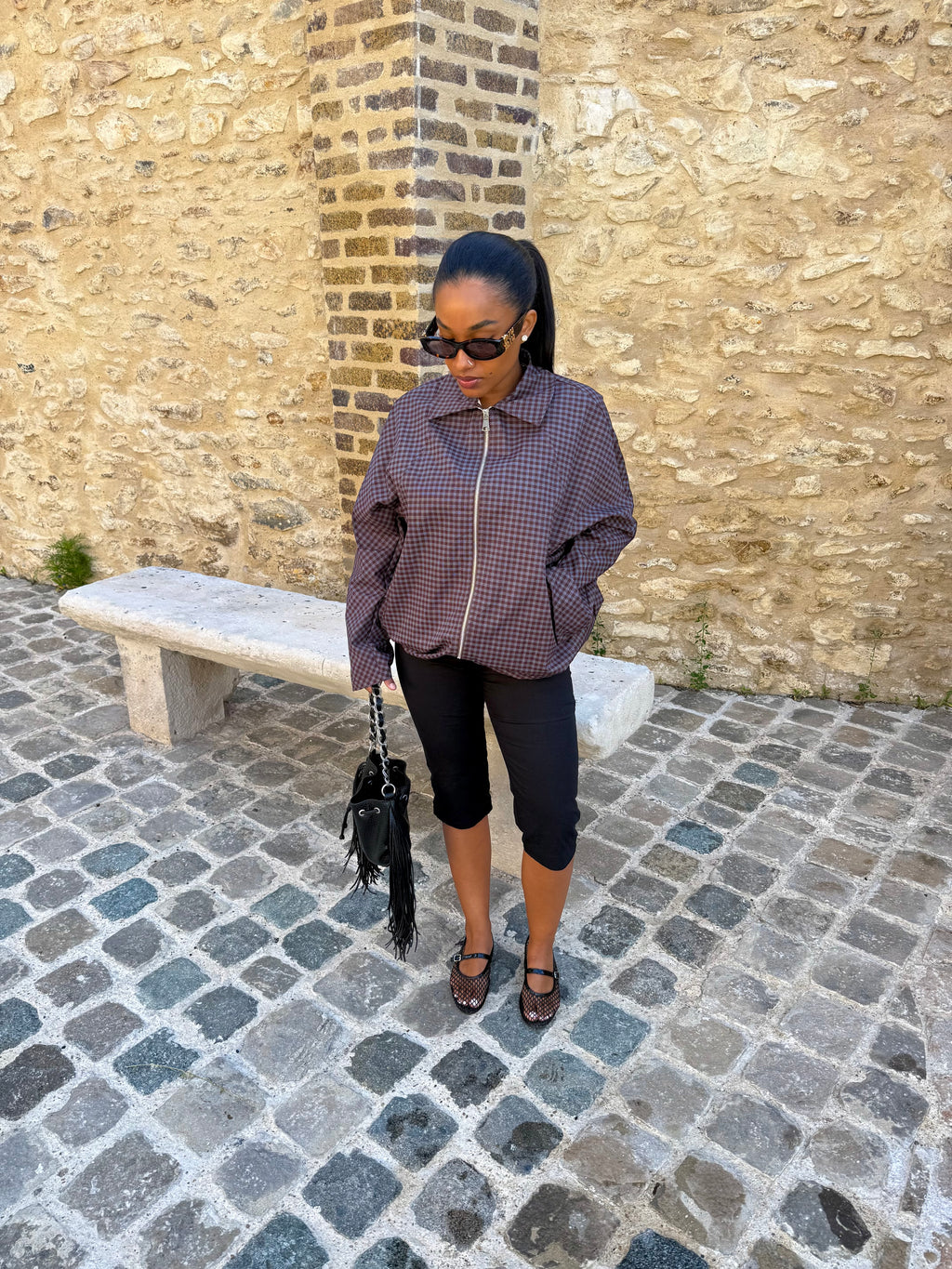 Veste carreaux choco