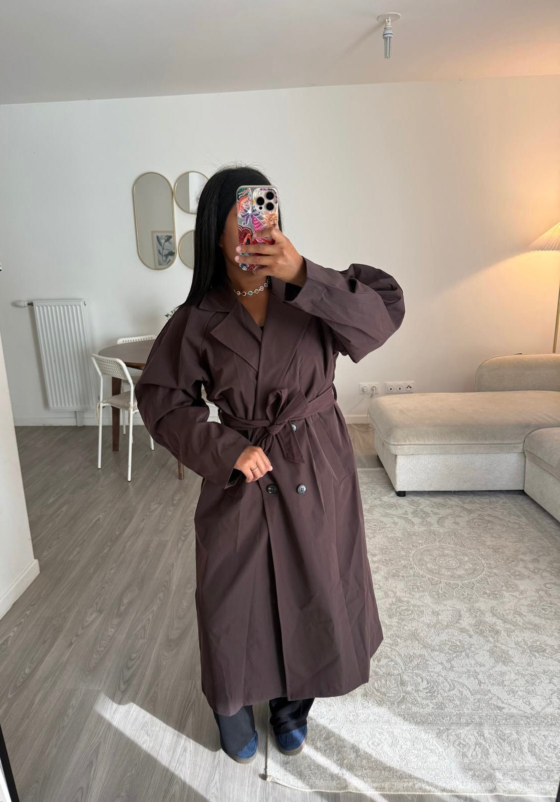Trench manches ballon Aubergine