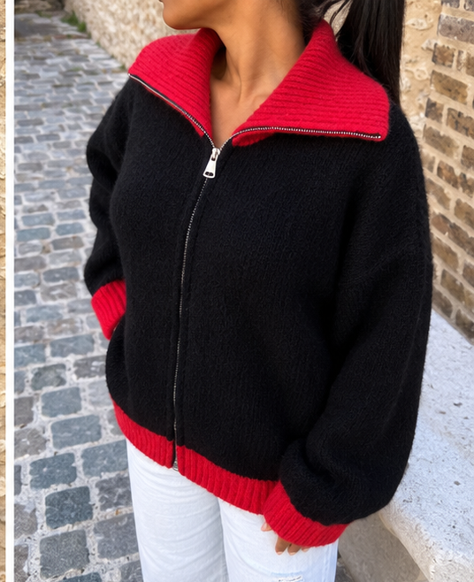 Gilet noir et rouge