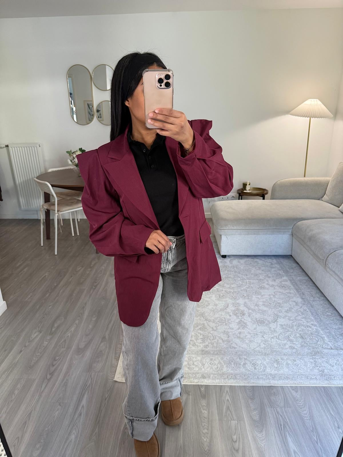 Blazer épaulette bordeaux